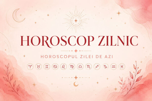 Banner horoscop zilnic cu simboluri zodiacale decorative