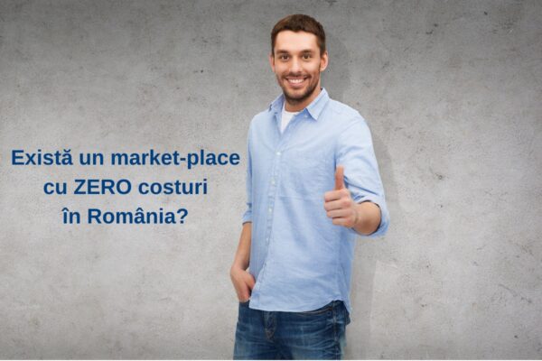 Bărbat zâmbind face semn de aprobare, mesaj marketplace zero costuri